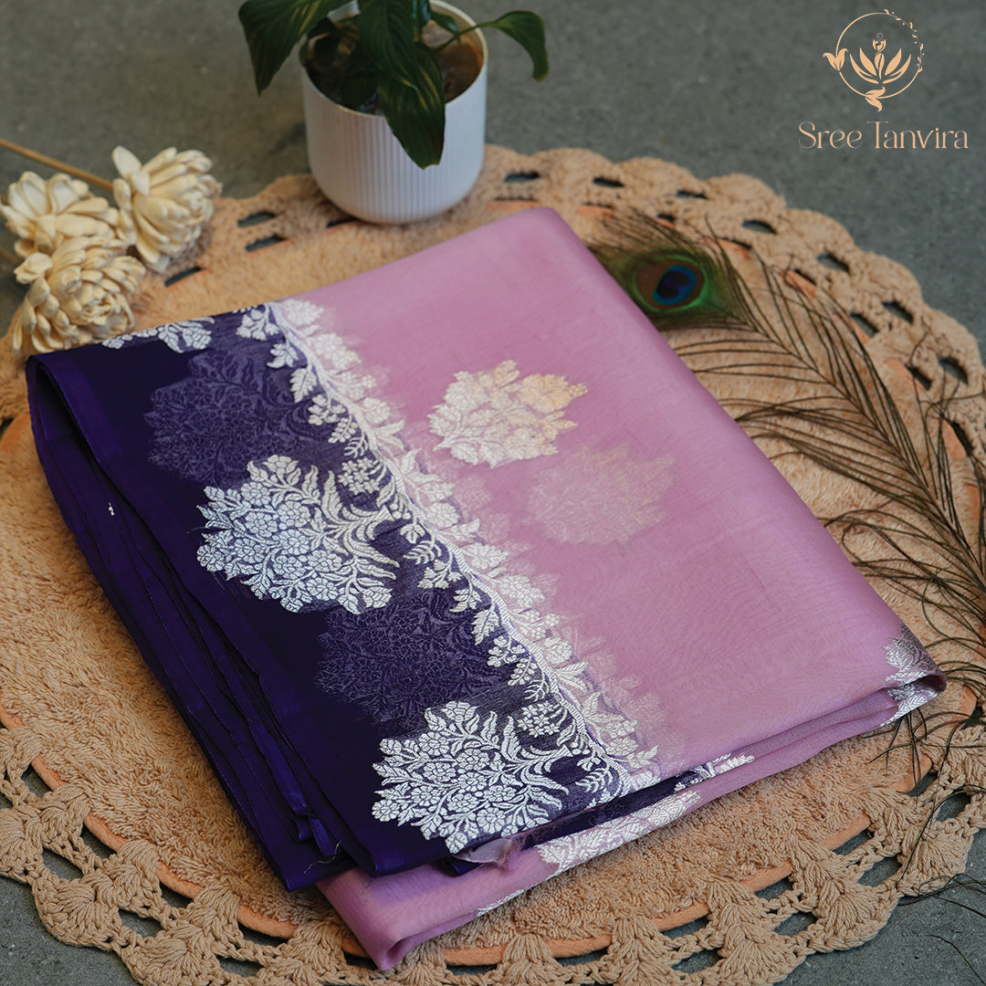 PURE ORGANZA TISSUE SAREE