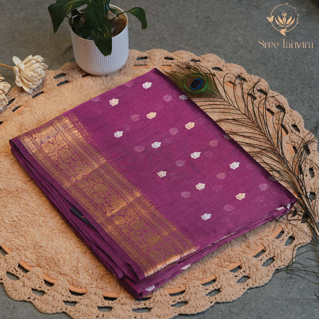 PURE ORGANZA TISSUE SAREE