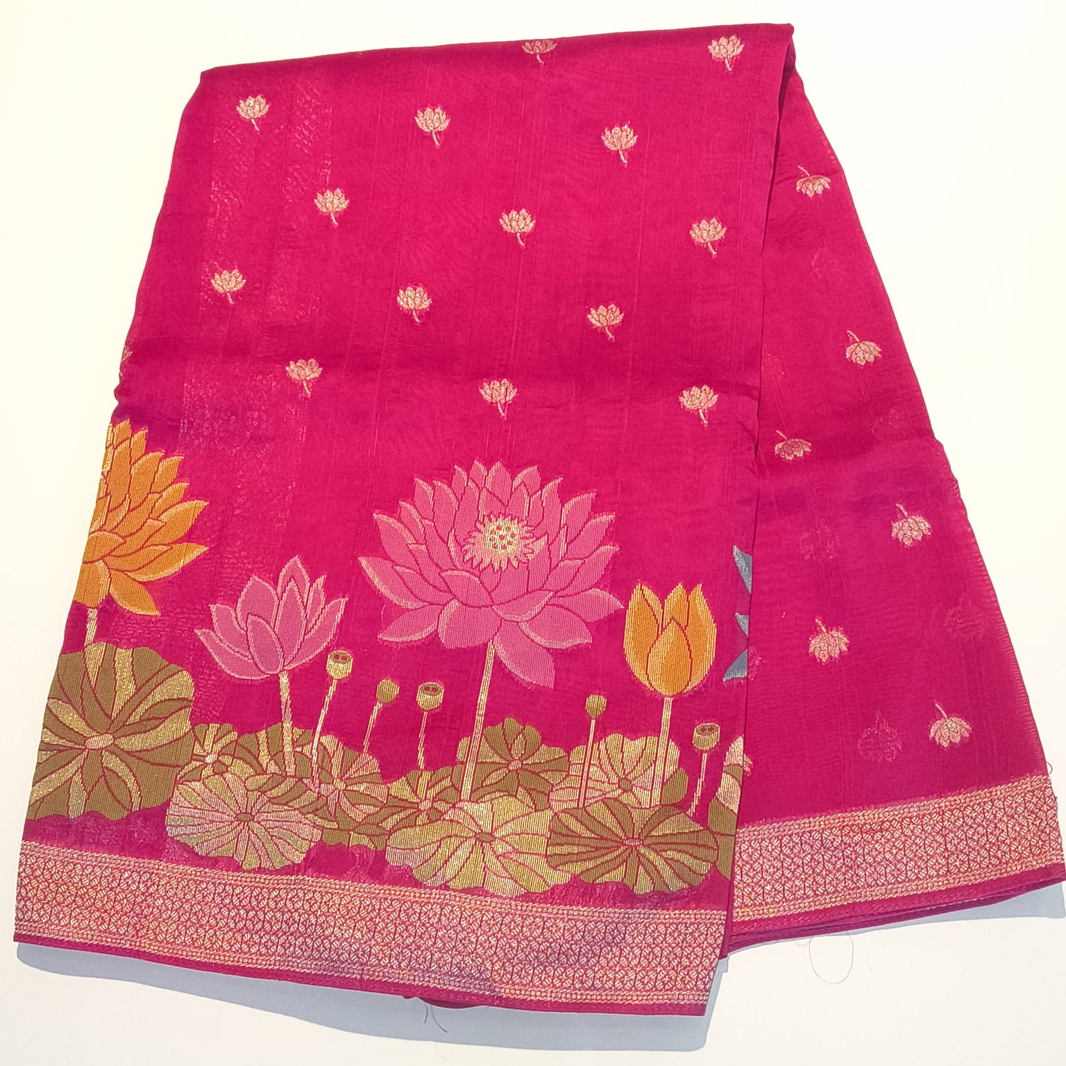 Fancy Silk Hot Pink Saree