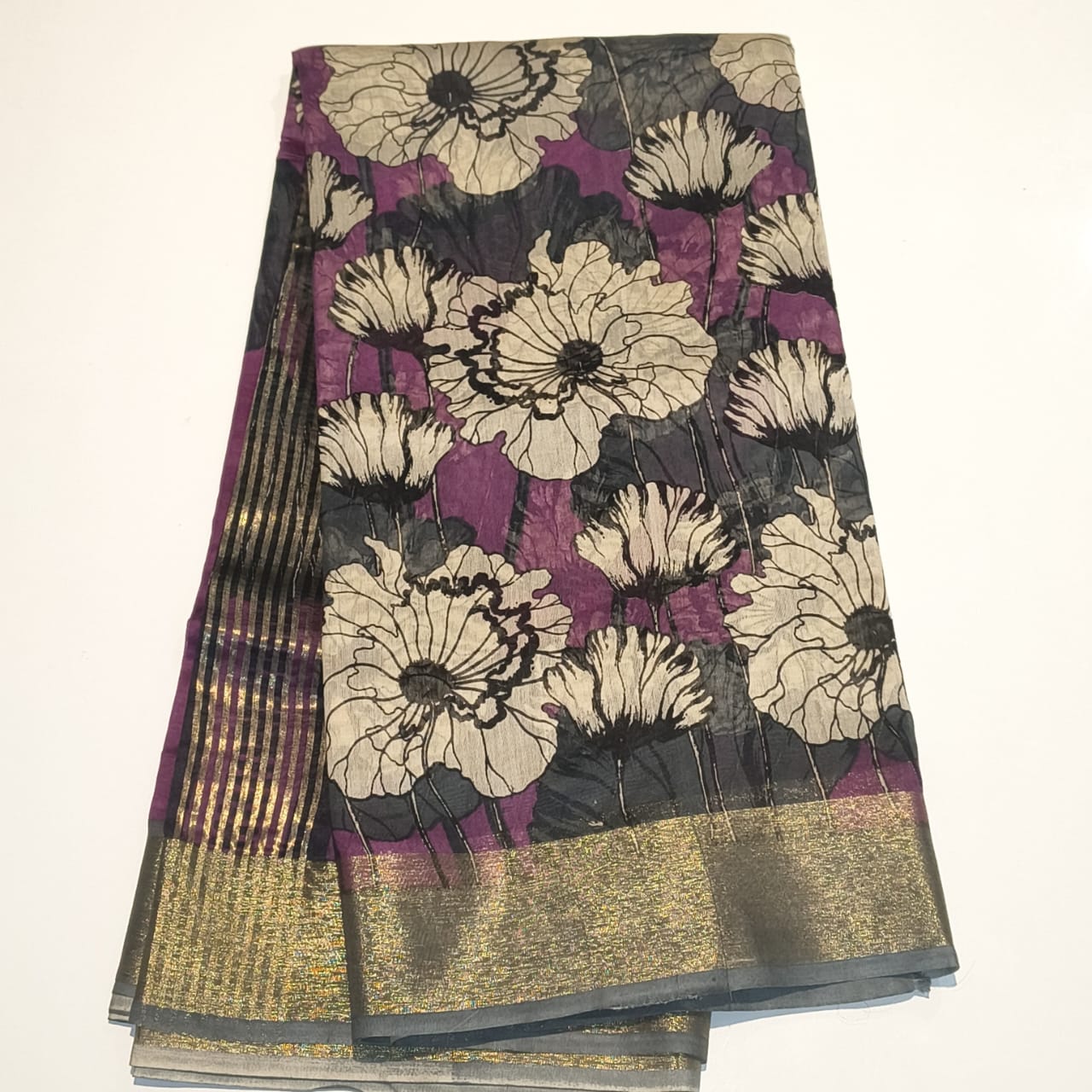Pink chanderi cotton saree