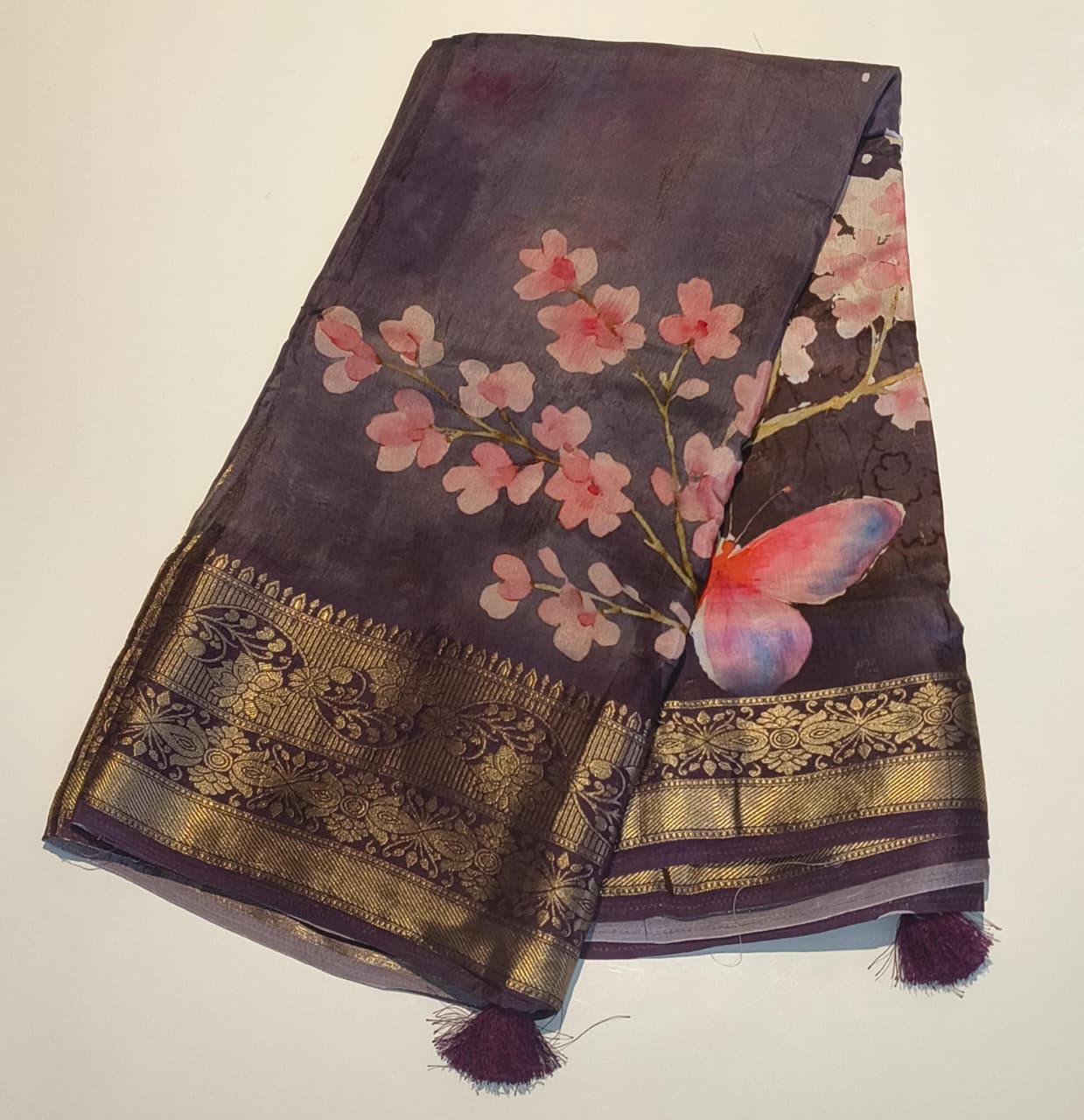 Digital Print Fancy Silk Saree