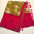 Bandhani Silk Hot Red