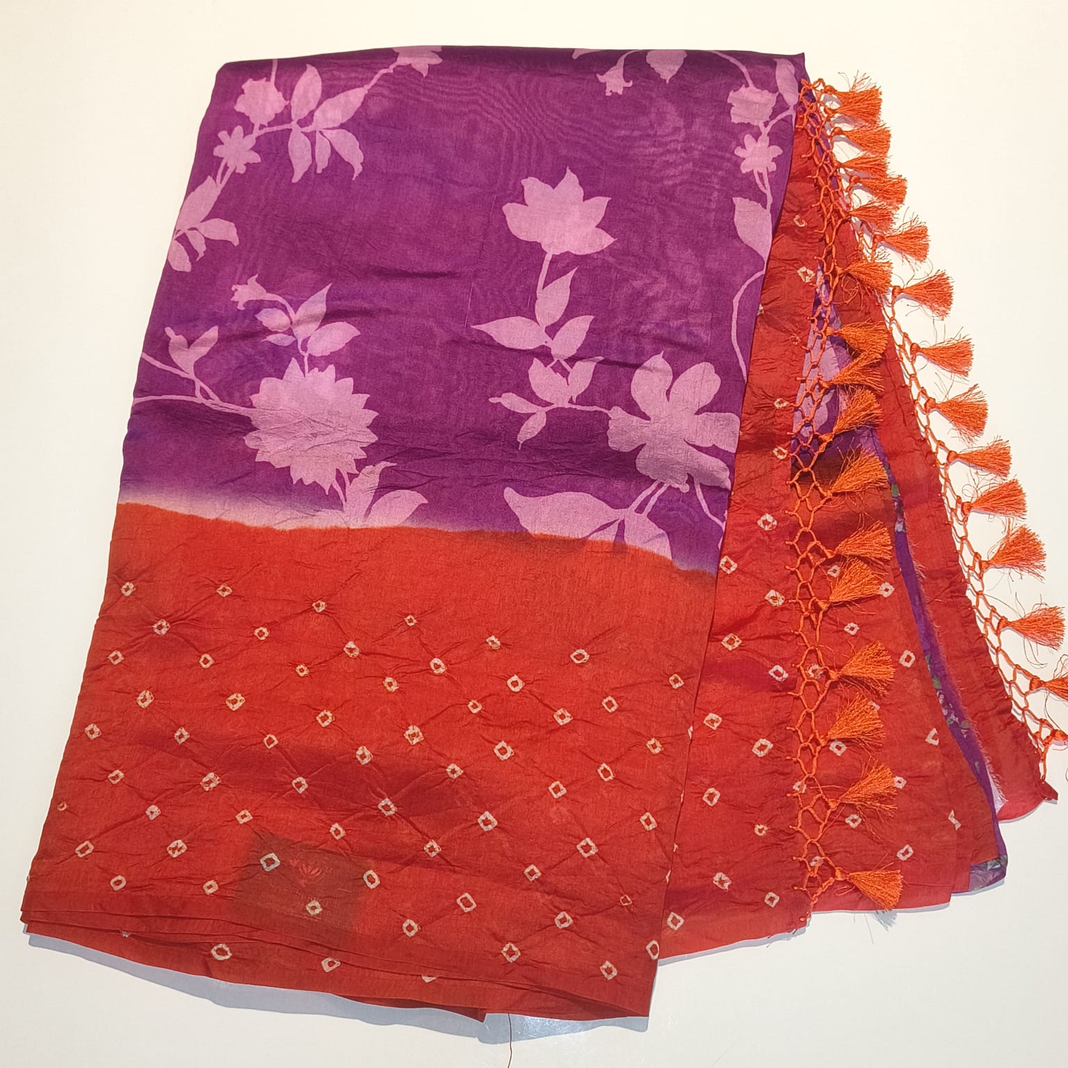 Bandhani Silk Orange