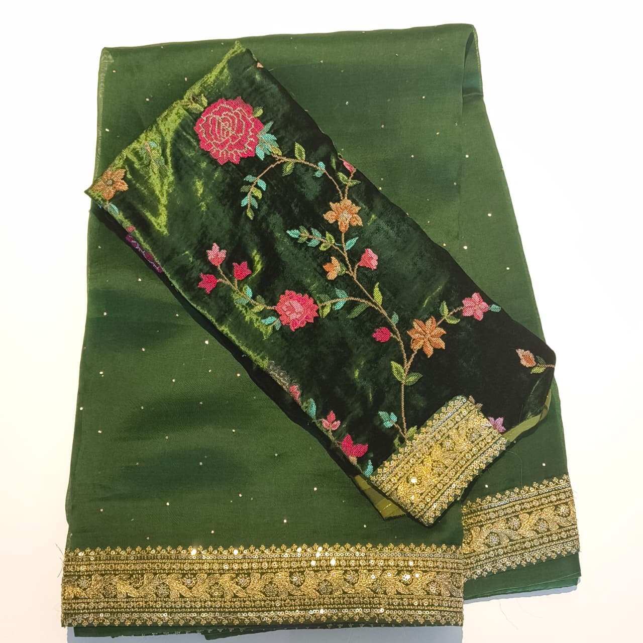 Emerald Green Silk Saree