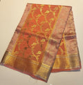 Organza Tissue Allover Zari Orange Saree